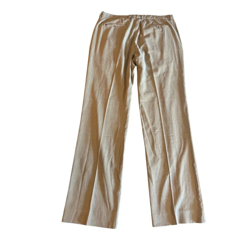 Tommy Bahama Silk Cotton Pleated Dress Pants Tan Khaki 38x34 Straight Leg